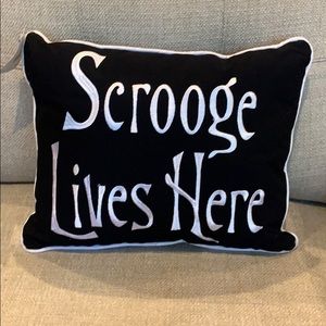 Scrooge Lives Here Christmas Pillow